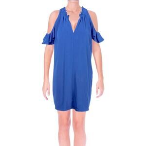RACHEL ROY Women’s Blue Cold-Shoulder Mini Dress